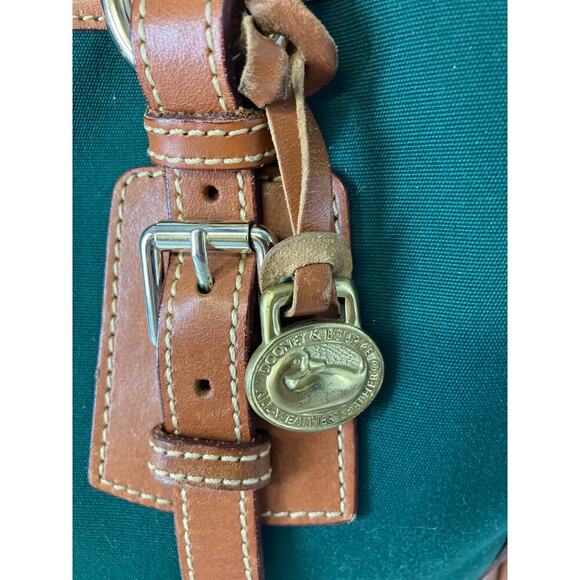 DOONEY & BOURKE GREEN CANVAS/ LEATHER SHOULDER TOTE ASIS - Picture 8 of 16